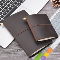 Reise-Notizbuch aus echtem Leder, DIY-Tagebuch, 8 Farben, Retro-Tagebuch, tragbar, für Schule, Büro, Bücher, Crazy Horse-Leder