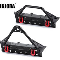INJORA – pare-chocs avant en métal avec lumières, pour mise à niveau 1/10 RC chenille axiale SCX10 90046 SCX10 III AXI03007 AXI03003