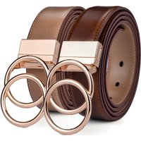 Women Leather Reversible Belt Double O Ring Rotate Buckle Two Side Waist Jeans Dress By Beltox Fine