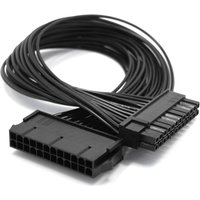 PSU Power Supply 24 Pin Extension Cable Splitter for ATX Motherboard, 24Pin to 24(20+4) Pin 12 inch/ 30cm Black 24BB