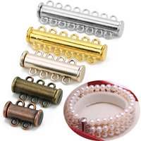 Louleur High Quality Strong Magnetic Clasps Crimp End Caps Slider Clasp Buckles Tubes For Necklace Bracelet Chain Buckle Hook