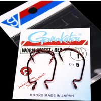 Gamakatsu Fishing Hooks Red Bloody Crank Offset Worm Hook Lure Soft Bait Texas Rig Fishhook Size 5/0#-6# High Carbon Steel