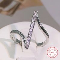 High Quality Unique āZā Shape Silver Color Women Finger Ring Wedding Band Bridal Shine Crystal Zircon Fashion Party Wedding Ring