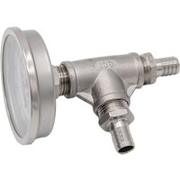 Homebrew In-line Thermometer Kit 3"Face 1/2"MNPT, 0~220F degree 1/2" hose Barb