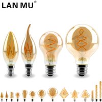 Retro LED Spiral Filament Light Bulb E14 E27 4W Warm Yellow 220V C35 A60 T45 ST64 T10 T185 T225 G80 G95 G125 Vintage Edison Lamp
