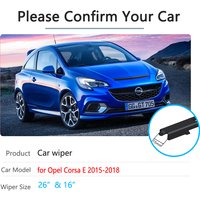 for Opel Corsa E 2015~2018 2016 2017 Vauxhall OPC VXR Car Wiper Blades Front Window Windscreen Wipers Car Accessories Stickers