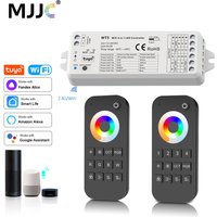 MJJC Tuya Smart Life LED RGBCCT Controller DC 12V 24V 5 in 1 Dimmer 2.4G RF Wireless Remote LED Strip Light work with Alice WT5