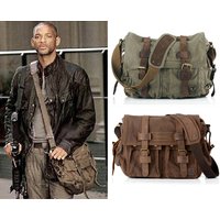 I AM LEGEND Will Smith Sac Messager pour Hommes en Toile et Cuir Véritable, Sac à Bandoulière en Toile, Sac Bandoulière, Sac Décontracté, Sacoche