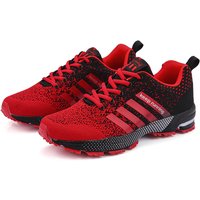 Big Size 47 Black Red Summer Breathable Men's Running Shoes Unisex Outdoor Athletic Race Sneakers Comfy Lace Women's Sport Shoes