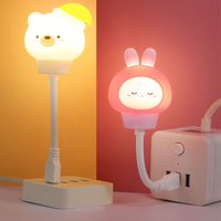 LED Chlidren USB Night Light Cute Cartoon Night Lamp Bear Remote Control for Baby Kid Bedroom Decor Bedside Lamp Christmas Gift