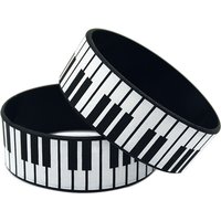 1 PC Piano Keys Silicone Bracelet 1 Inch Wide Printed Logo