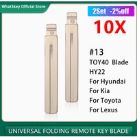 10Pcs Uncut Folding Key TOY40 HY22 #13 Blade For Kia Spotage RIO K2 K3 K5 For Hyundai Verna I30 IX35 Sonata Elantra For Toyota