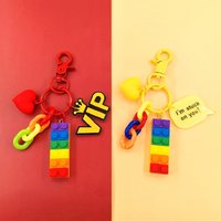 Cute Rainbow Building Block Toy Brick Heart Resin Charms Pendant for Earring Keychain Decoration Fashion Jewelry Accessories