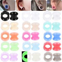 2Pcs Silicone Ear Plugs and Tunnels Ear Piercings Earlets Screwed Earring Expander Ear Gauges Body Jewelry Piercings