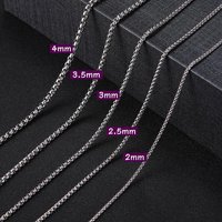 Skyrim Mode 60 cm Lange Box Kette Halskette Edelstahl Aussage 2-4mm Dicke Ketten Schmuck Geschenk für Männer frauen Großhandel
