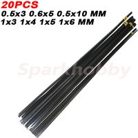 20PCS Carbon Fiber Sheet Diameter 0.5x3 0.6x5 0.5x10 1x3 1x4 1x5 1x6MM Length 0.5M/500MM for RC Model Airplane Diy Quadcopter