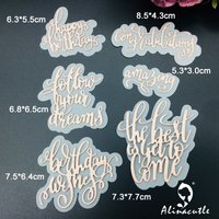 Alinacutle Metal Cutting Die Cut Shadow Words Birthday Wishes Scrapbooking Paper Craft Handmade Album Card Punch Art Cut Dies