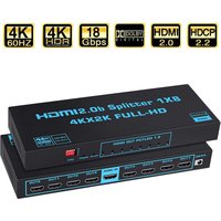 Navceker HDMI Splitter 1x2 1x4 1x8 4K HDMI Splitter 1 in 2 out 2 Port HDMI Amplifier HDMI Cable Splitter 2.0 For PS4 PS5 Xbox