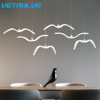 Acrylic Seagull Led Pendant Lights Modern Ceiling Lamp Living Dining Room Nordic Hanging Fixture Decor Chandelier Bedroom Lumina