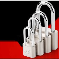 High Security Steel Padlock Stainless Shackle Lock Anti-Cut Heavy Duty for door Warehouse Factory with 4 keys
