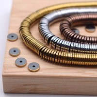 Hurtownie 4/5/6/8mm naturalny hematyt luźne koraliki przekładki złote koraliki Disc kule na komponenty do wyrobu biżuterii Fit naszyjnik Diy