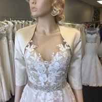 3/4 Sleeves Satin Wedding Bolero Women Jackets Bridal White Ivory Shrugs for Party Formal Wedding Accessories Mariage