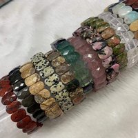 Natural Gemstone Beads Bracelet Fluorite Rhodonite Amazonite Sodalite Tiger Eye Lepidolite Shungite Apatite Charoite Aquamarine