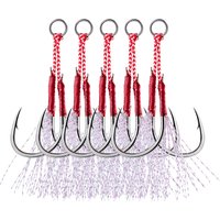 Goture 5pcs/set Silver Carbon Steel Fishhook With Feather Sea fishing hook Fly Fishing Jig Barbed Carp Hooks Bait Hook