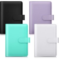 Macaron Color A5 A6 6 Ring Binder PU Clip-on Notebook Leather Loose Leaf Notebook Cover Notebooks Journal Kawaii Stationery