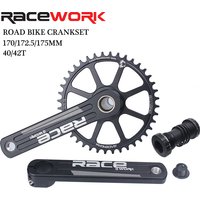 RACEWORK Road Bike Crankset 10/11/12 Speed 172.5/175mm Single Chainring 42/44T Wide And Narrow Sprocket CrankSet For GXP