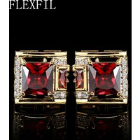 FLEXFIL Luxury Shirt Cufflinks for Men's Brand Cuff Buttons Cuff Links Gemelos High Quality Crystal Wedding Abotoaduras Jewelry
