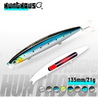 Hunthouse Tungsten Minnow Fishing Lure 135mm 21g Dynamic Balance Casting System Floating Wobblers Bait For Bass Blue Fish LW430
