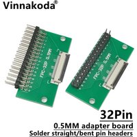 2PCS FFC/FPC adapter board 0.5MM-32P to 2.54MM welded 0.5MM-32P flip-top connector Welded straight and bent pin headers