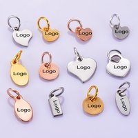 50pcs Stainless Steel Personalized Small Logo Tags Custom Disc Logos for Necklace DIY Findings Not Turn Off Color
