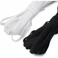 5yards(about 4.5m)* Woven Flat Knitted Craft Sewing Elastic Thread Cord Elastic Band Sewing Stretch Rope White Black Color