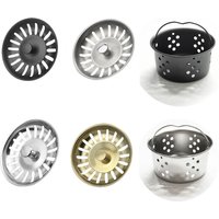 Kitchen Sink Strainer Plug Water Basin Sink Drain Filter Basket Draine Accessories 304 Stainless Steel Black