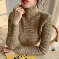 2024 herbst Winter Neue High-Neck Kaschmir Pullover Damen Pullover Lange Lose Stricken Pullover Hemd