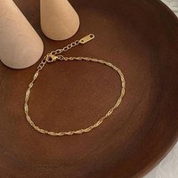 Bracelets en or à vagues d'eau fines pour filles, mode coréenne, sans ternissement, Anti-allergie, chaîne plaquée or en acier inoxydable, 2023