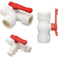 20/25/32/40/50/63mm Water Pipe Tee Coupler Plastic Ball Valve 3-Way Quick Connector T-Type PVC PE Fast Connection 1pcs