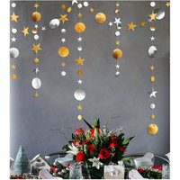 4m Glitter Gold Decorations Paper Circle Dots Garland Party Bunting Backdrop Banner Wedding Bachelorette Bridal Shower Christmas