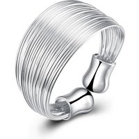 New 925 Sterling Silver Multi-Line Open Ring Is Suitable For Women'S Wedding Engagement Party Fashion Charm Jewelry