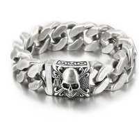 20mm Big and Heavy Chunky Cuban Chain Bracelet Men With Devil Ghost Skull Charm Vintage Magical Jewelry Best Gift For Friends
