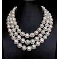 Y · YING – collier à 3 rangées de perles de coquillages blancs, collier gradué, bijoux multicouches