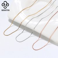 Rinntin Trendy Silver 925 Fashion 0.6/1.0/1.5mm Thin Link Box Chain for Women Men Chain Necklace Accessorie Jewelry SC07