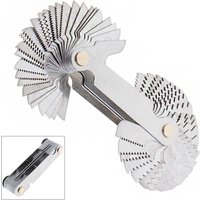 55-60 Degree Stainless Steel Screw Gauge Metric Inch US Thread Plug Gauge Gear Tooth Thread Pitch Folding Measuring Tool