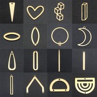 10pcs/lot 316 Stainless Steel Different Geometric DIY Earring Connectors Findings Charm Pendant Wholesale OEM Order Accepted