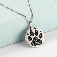 COOLTIME Animal Dog Wolf Cat Claw Pendant Necklace for Men Stainless Steel Therian Necklaces Jewelry for Best Friends