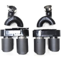 1 Pair Glossy Carbon Fiber Exhaust Tip For Audi A6 A7 C8 2019-2021 Mufflers Tip Four Out Exhaust Pipe S6 S7 Tailpipe Nozzles