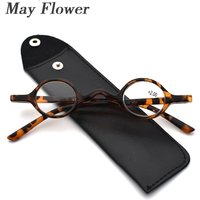 Classic Oval Reading Glasses Retro Vintage Prescription Glasses Round Frame Glasses Men Fashion Smart Glasses Women With Bag+3.5