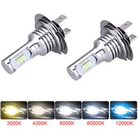 New 2Pcs CSP H7 H4 Led Car Headlight Bulb Source Car Led Fog Driving Lights White Yellow 8000K Bulb Fog Lamps Car Accessories